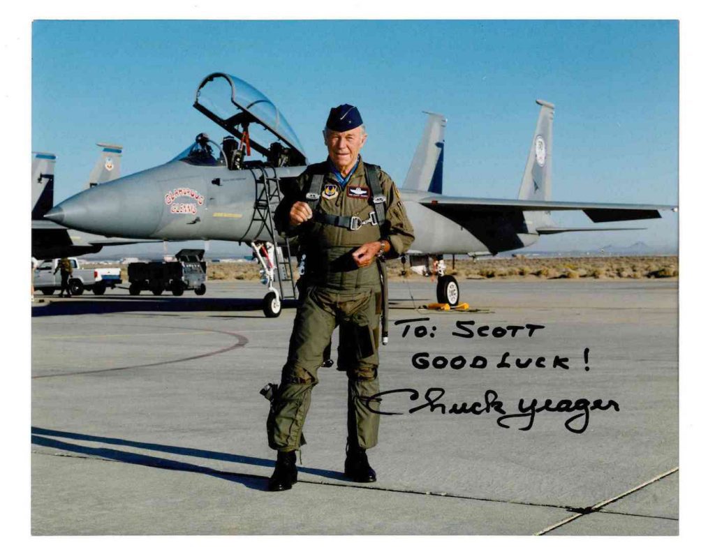 Brigader General Chuck Yeager Good Luck to Scott Haskins copy