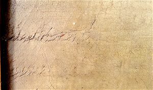 Oil painting flaking water damage