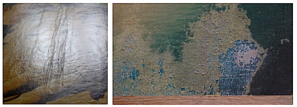 Water damage on paintings and murals
