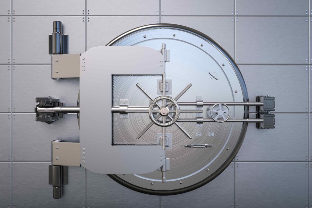 image of a bank vault door